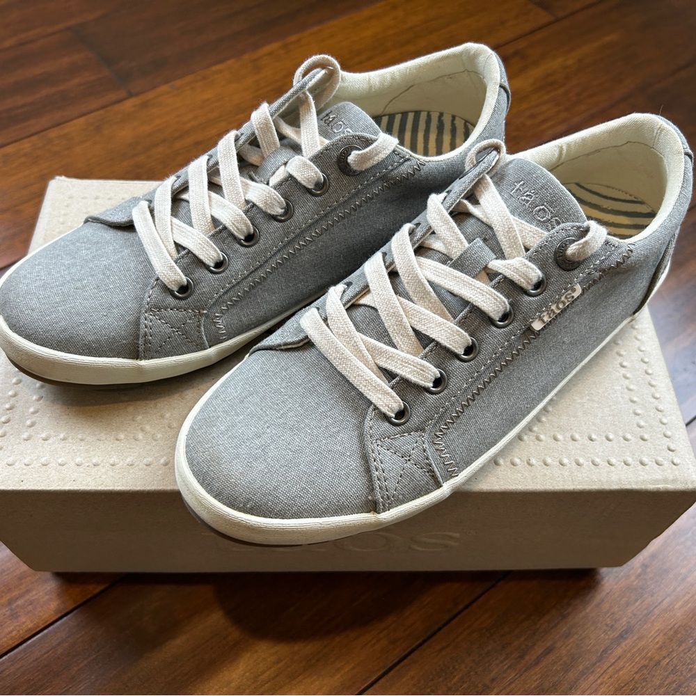 Taos Star Canvas Low Top Sneakers Gray Lace Up Casual Comfort Shoes US 8